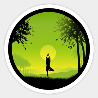 Tree pose - yoga - meditation Sticker